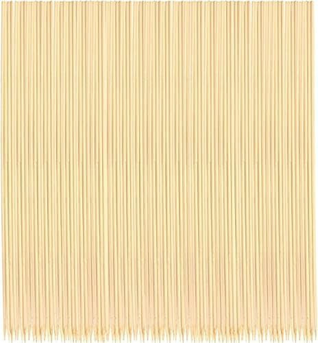 Set Holzspieße, Fingerfood-Spieße Naturholzspieße aus 100% Bambus, Robust & Stabil, Perfekt für Sommer, Grillen, Schaschlik, Cocktail, Fleisch, Früchte, Burger (200, 20 cm)