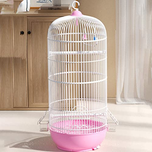 Vogelkäfig für Sittiche, Sittich-Vogelkäfig für drinnen und draußen, Eisen-Vogelkäfig für mittelgroße kleine Vögel, Papageien, Unzertrennliche, Finken, Sittiche, Nymphensittichgehege (Pink Set B)