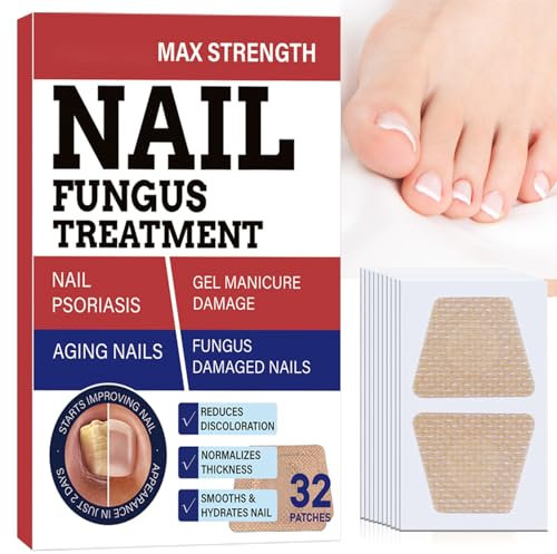 Fungal Nail Treatment Patches - Rapid Overnight Renewal - 32pcs Toenail Fungus Treatment, Anti Fungal Nail Repair Patches for Weak and Damaged Nails Organic Tea Tree