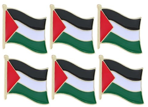 SAFIGLE Palästina Flaggenbrosche 6 Stück Metall Anstecknadeln Für Kleidung Rucksack Hut Dekoration Und Geschenke - Einzigartiges Accessoire Für Unterstützung Und Liebe