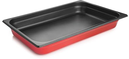 Lacor – 15365 – Behälter Induction Red, antihaftbeschichtet, Edelstahl 18/10, QuanTanium-Antihaftbeschichtung, BPA-frei, geeignet für alle Herdarten, einschließlich Ofen, 8,3 l, 53 x 32,5 cm, Rot | Aus lebensmittelechtem Edelstahl gefertigt; hohe Korrosionsbeständigkeit und Haltbarkeit im täglichen Gebrauch