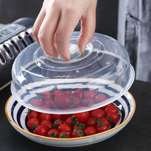 Microwave Splatter Cover, 8'' Round Microwave Cover Microwave Food Cover with Steam Vents BPA-Free Microwave Splatter Guard Lid with Easy Grip Handle,Microwave Cover for Food