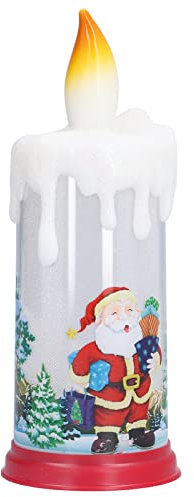 Weihnachtslampe mit Flammenlosen Kerzen, Weihnachtliches Flammenloses Kerzenlicht, LED-Simulationsflamme, Weihnachtsmann, Dekorierendes Nachtlicht, Warm, Unter der Theke (Alter