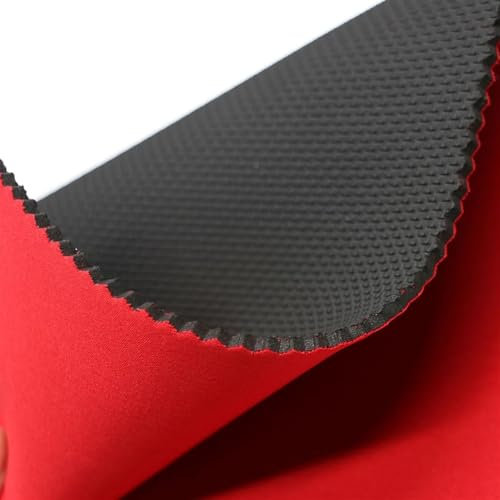 HWJFDC Neopren Stoff Meterware 1 STÜCK Roter, doppelseitig geprägter Tauchstoff, elastischer Neoprenstoff, DIY-Funktionsstoff, Kleidungszubehör(15x20CM)
