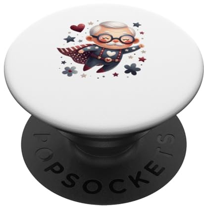 Süßer Superhelden Opa Super Helden Opi Grandpa PopSockets mit austauschbarem PopGrip