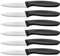 Ruffulon Straight Edge Paring Knife Set of 6, Stainless Steel Small Kitchen Knife, Ultra Sharp Peeling Knife, Fruit Knife with Black Plastic Handle,Rust Prevention