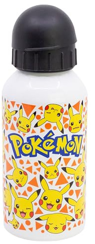 Stor Pokémon Aluminium Trinkflasche 400ml für Kinder - Wiederverwendbare Kinderflasche mit Sicherheitstrinktülle und Auslaufschutz - Leicht und Robust