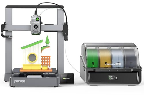 Creality Hi Combo 3D Drucker, 2025 Mehrfarbig mit CFS, 500 mm/s max. Hochgeschwindigkeit, 260×260×300 mm, Auto-Leveling, mit Kamera & Filamentsensor, vormontiert, anfängerfreundlich