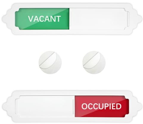 Acuxiaza Cartello per porta scorrevole vacant/occupato, 17,8 x 3,8 cm, per la privacy, per la porta del bagno, non disturbare i cartelli per casa, ufficio, bagno, conferenze, hotel, ospedale