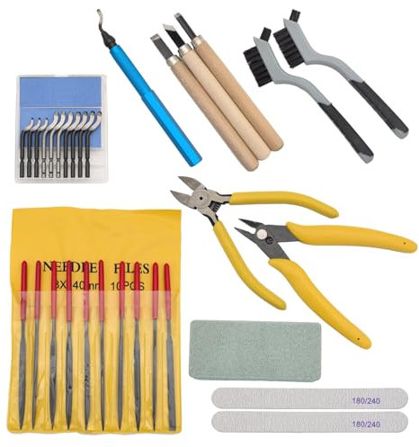 VASTOOLS Entgrater Werkzeug für 3D Drucker, 3D Druck Zubehörset, 31 Stück, professionelles Entgratungswerkzeug für Harz, Reinigungs- und Polierlösung