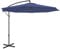Outsunny 3(m) Garden Banana Parasol Hanging Cantilever Umbrella with Crank Handle, 8 Ribs and Cross Base for Outdoor, Sun Shade, Blue