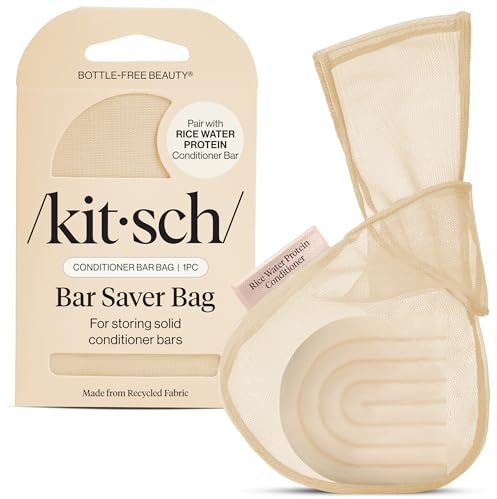 Kitsch Seifenspenderbeutel – verlängert den Gebrauch und verhindert schlaffes Chaos, recycelte Beauty-Bar-Tasche und umweltfreundliche Tasche für Riegel mit Etikett, patentierter Netz-Seifenbeutel für