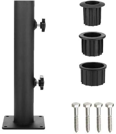 Support de base de parapluie, support universel en métal pour parasol de jardin, cour, table, terrasse (noir)