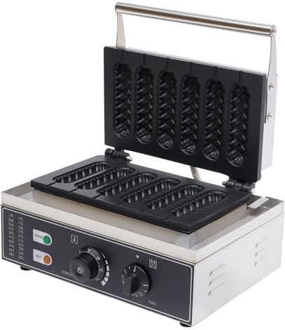 Hot Dog Maker 1 500 W rostfritt stål hot dog maskin bockkorvvärmare med 6 galler 50–300 ℃ temperaturkontroll het hundhållarutrustning, för bagerier, restauranger, matsalar etc
