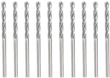 10Pcs 1mm Diamond-Coated Drill Bit Set, Masonry Twist Drill Bits for Wood, Glass, Stone, Rotary Tool Accessories, Hardened Steel Core for Precision Cutting