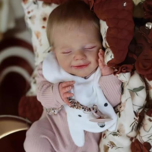 Hengluck Puppe Reborn Puppen Mädchen hat den weichsten Körper Lebensecht Schlafend Babypuppen Silikon Reborn Babys Spielzeug Geschenk 22 Zoll