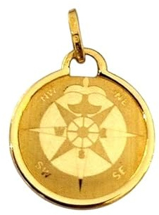 CIONDOLO ROSA DEI VENTI IN ORO GIALLO 18 KT + COLLANA LACCIO IN OMAGGIO
