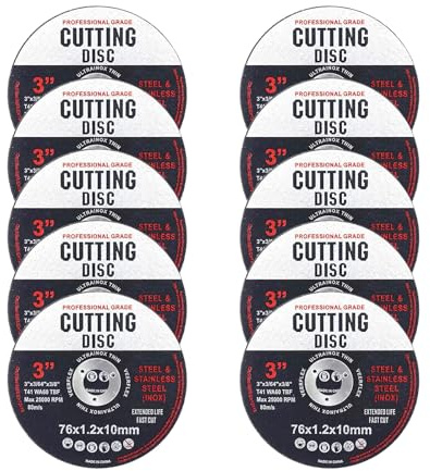 Set de 10 discos de solapa para amoladora angular de 76 mm, discos de sierra de alta precisión para corte rápido de aluminio, metal, madera, hierro y acero, para bricolaje y trabajos profesionales