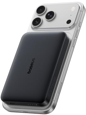 Baseus EnerFill FM21 Qi2.2 25W Magsafe Powerbank, 10000mAh Power Bank Magnetische, PD USB C 45W Schnellladung, Externer Akku Magnetic für iPhone 17 16 15 Pro Max