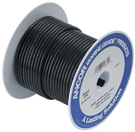 ANCOR MARINE GRADE 113025 Tinned Copper Battery Cable, 4 AWG (19mm2), Black -250ft