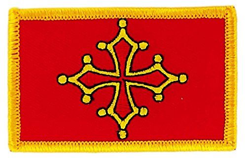 Aufnäher, gestickt, Motiv Okzitanische Flagge, zum Aufbügeln, Wappen