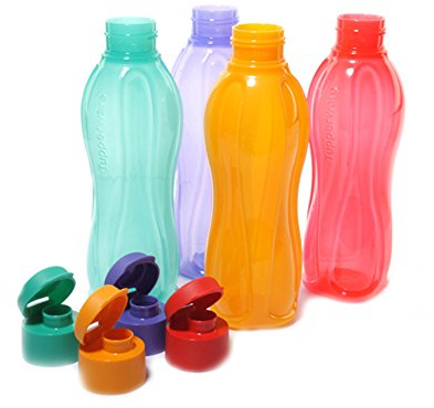 Tupperware Eco Bouteille d'eau Sports Aquasafe Flip Top 500 ml 4 pcs