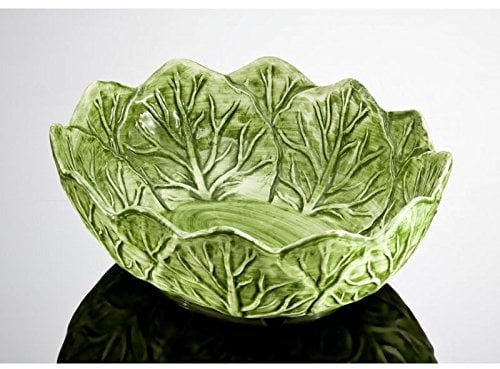 Bassano italienische Keramik ovale Gemüse- Salat- Schale- Schüssel grün 25x21x9