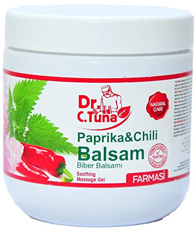 Farmasi Dr. C. Tuna Paprika & Chili Balsamo Riscaldante 500 ml – Gel Massaggiante Lenitivo per Dolori Muscolari, Schiena, Gambe e Articolazioni