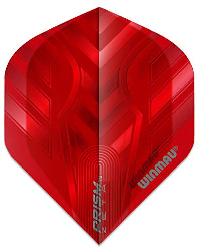 WINMAU Prism Zeta Red Extra Dicke Dart Flights - 1 Sätze pro Packung (3 Flights insgesamt)