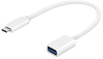 Theoutlettablet® Câble USB OTG avec Connexion Type-C 3.1 Haute Vitesse pour Smartphone Huawei Mate 10 Pro/Mate 10 / Mate 10 Porsche Design Blanc