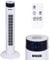 MYLEK Tower Fan 34 Inch Oscillating Slim Floor Standing Cool Air Circulator, Remote Control, Timer, Ioniser, Quiet, 3 Cooling Settings, Temp Display, Bedroom, Home Or Office (White)