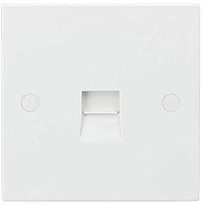 Knightsbridge White Square edge Plastic Telephone Master Socket