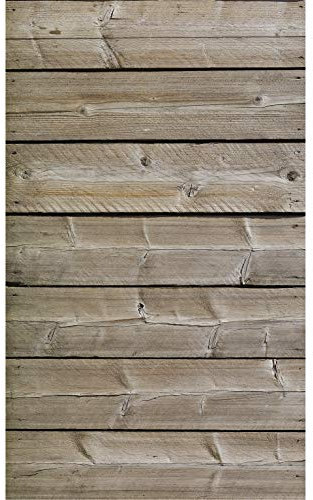 Papier peint intissé 250 cm X 150 cm, style cabane au fond du jardin, marron patiné, planche de bois, panoramique.
