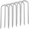 Uniprime Trampoline Stakes U Shaped Anchors Heavy Duty Metal - Long Trampolines Ground Wind Stakes for Soccer Goals, Camping Tents, Garden Decoration (11.9 inch Wind Stakes 6 Pack)