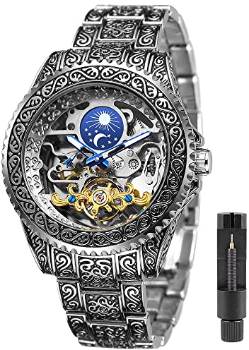Tiong Luxus Herren Automatische Armbanduhr wasserdichte Skeleton Herren Mechanische Uhr Vintage Herrenuhren Mit Leuchtzeigern