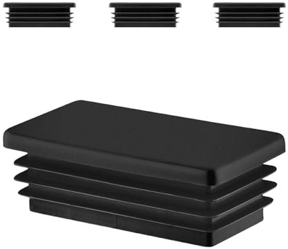 EMFA Lamellenstopfen 45x25 mm für Rechteckrohr – Schwarz Kunststoff Rechteckstopfen 25x45 – Endkappen Rohrstopfen 4,5x2,5 cm - 4 Stück