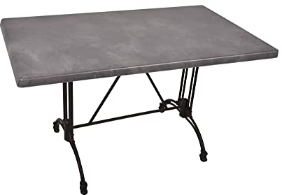 Dynamic24 Bistrotisch Set Dark Slate 120x80cm Tischgestell Aluminium schwarz Garten Tisch