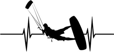 myrockshirt Herzschlag Kitesurfen Kitesurfer 20cm Aufkleber Sticker Autoaufkleber