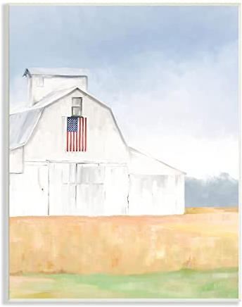 Stupell Industries Amy Hall Amerikanische Flagge, Weiß