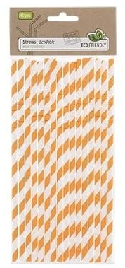 Pailles en papier | 6.158 | Orange | Pailles de papier | Cocktails | Boissons | Respectueux de l'environnement et durable | 40 pièces
