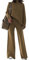 Viottiset Damen Gestrickte Outfits Stehkragen Pullover Weites Bein Hosen Zweiteilig Set Sweatsuit Loungewear Braun S