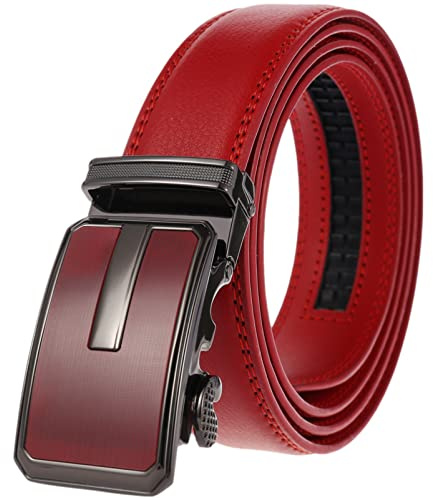 Anopo Herren Automatik Gürtel Echtleder Automatikschnalle 110CM-130CM | Schwarze Innenratsche für Stufenlose Verstellung, Individuell Kürzbar, Ideal für Business, Jeans & Freizeit