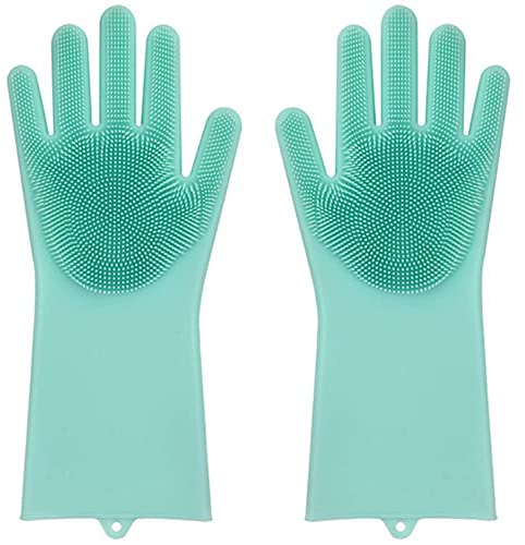 Guantes de limpieza de silicona mágicos para fregar platos, resistente al calor, multifuncional para limpiar sarten, olla, verdura, fruta, baño, wc, ducha, azulejos