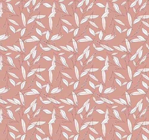 Melody Jane Dolls House Pink Flower Leaf Trail Natural Patterned Miniature Nursery Wallpaper