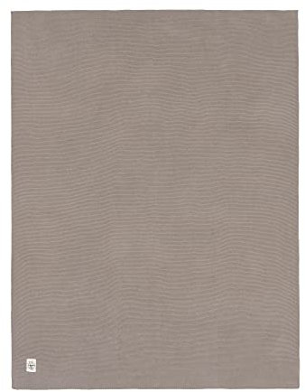 LÄSSIG Babystrickdecke Kuscheldecke Babydecke gestrickt 100% Bio Baumwolle GOTS/Knitted Blanket Frizzy stone