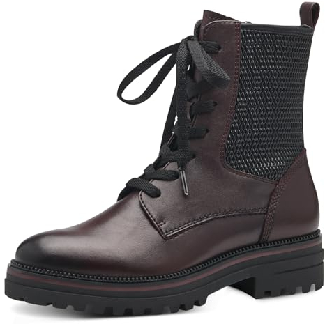 Tamaris Damen Schnürstiefel Leder; BORDEAUX/rot; 38 EU