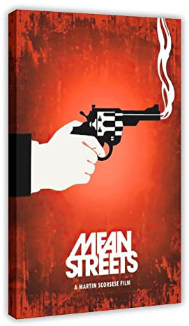 Mean Streets Retro-Filmposter Kunst Ästhetik Restaurant Schule Schlafsaal Leinwand Poster Wandkunst Dekor Druck Bild Gemälde für Wohnzimmer Schlafzimmer Dekoration Rahmenstil 20 x 30 cm