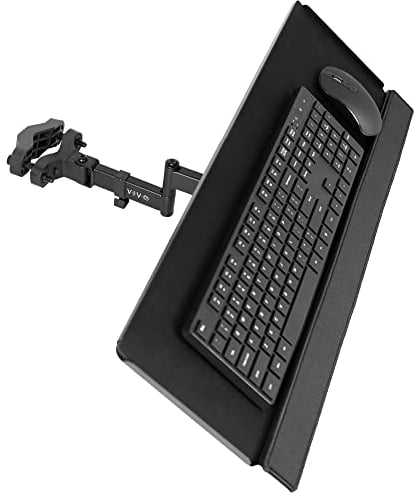VIVO, Universal, Tastatur- und Mausablage mit Stangenmontage, 66 cm, 360-Grad-Drehung, neutrale Schreibposition, schwarz, Mount-POLEKB