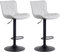 CLP 2er Set Barhocker Emma - Höhenverstellbare Barstühle - 360° Drehstühle Mit Rückenlehne Für Küche Und Bistro, Farbe:weiß, Material:Kunstleder