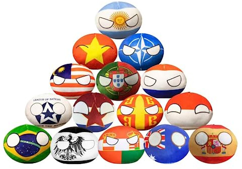 HOMKT 15pcs Country Balls Plushies Anime Keychain Countryball Plushies Country Balls for the Gift of Children （4in）